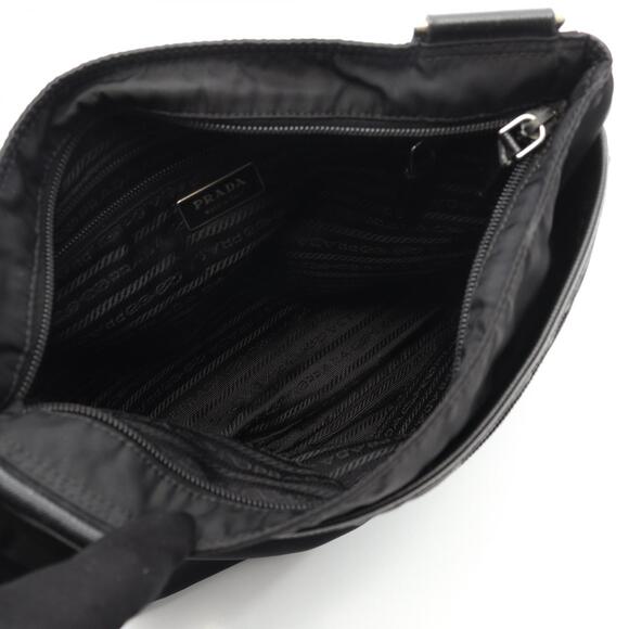 PRADA Shoulder Bag Nylon Saffiano Leather Black - Picture 3 of 5